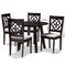 Baxton Studio Eliza Grey Upholstered and Walnut Wood 5-Piece Dining Set 169-9730-10896 - alternate 4
